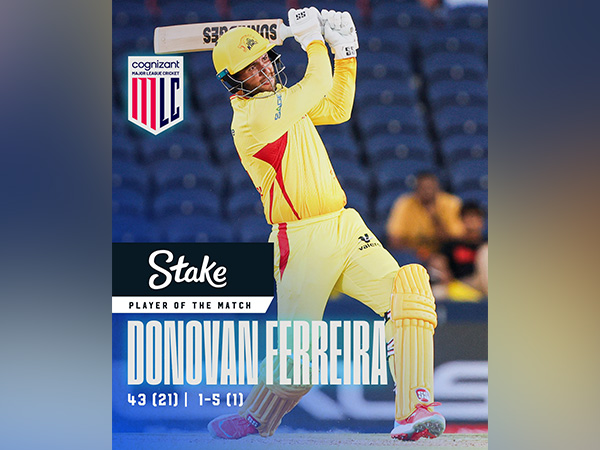 Texas Super Kings batter Donovan Ferreira. (Photo: X/@MLCricket)