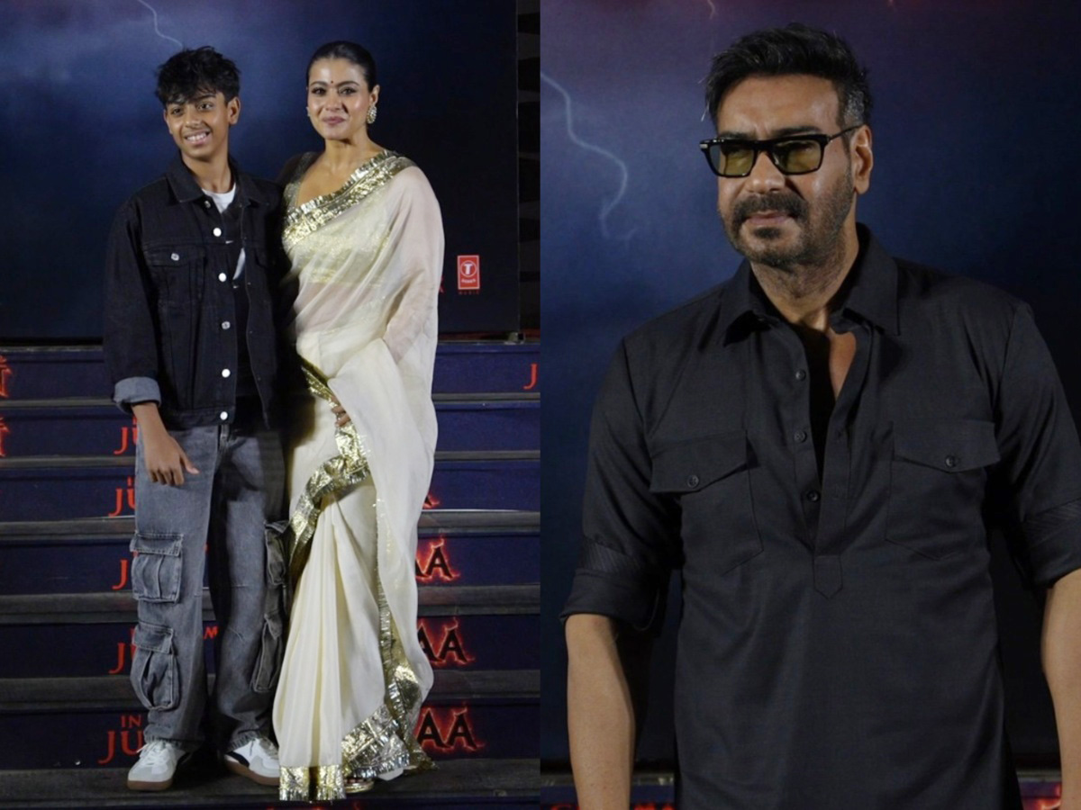 Ajay Devgn and Kajol with their son Yug (Image source: ANI) Ajay Devgn and Kajol with their son Yug (Image source: ANI)