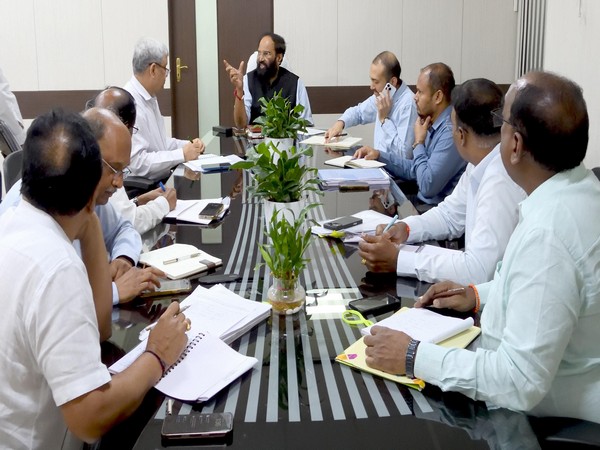 Telangana Minister Uttam Kumar Reddy chairs review meeting (Photo/ANI)