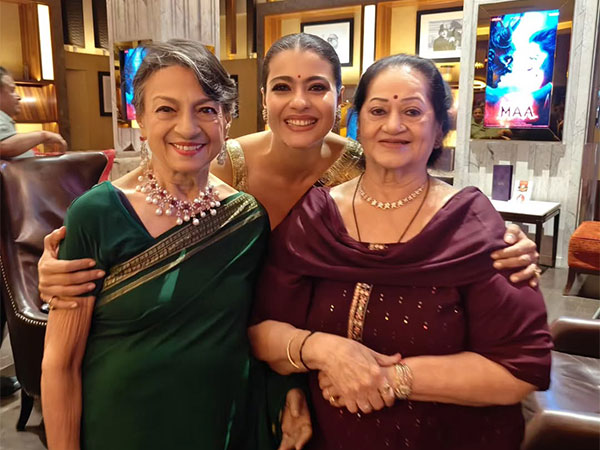 Kajol with mother Tanuja and mother-in-law Veena Devgn (Image source: Instagram/@kajol)