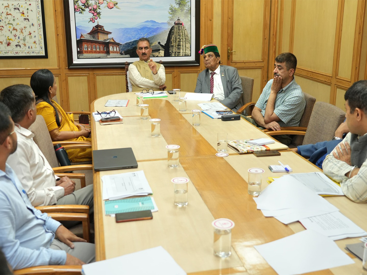 Himachal Chief Minister Sukhvinder Singh Sukhu presiding over a meeting of the Health Department. (Photo/ANI)