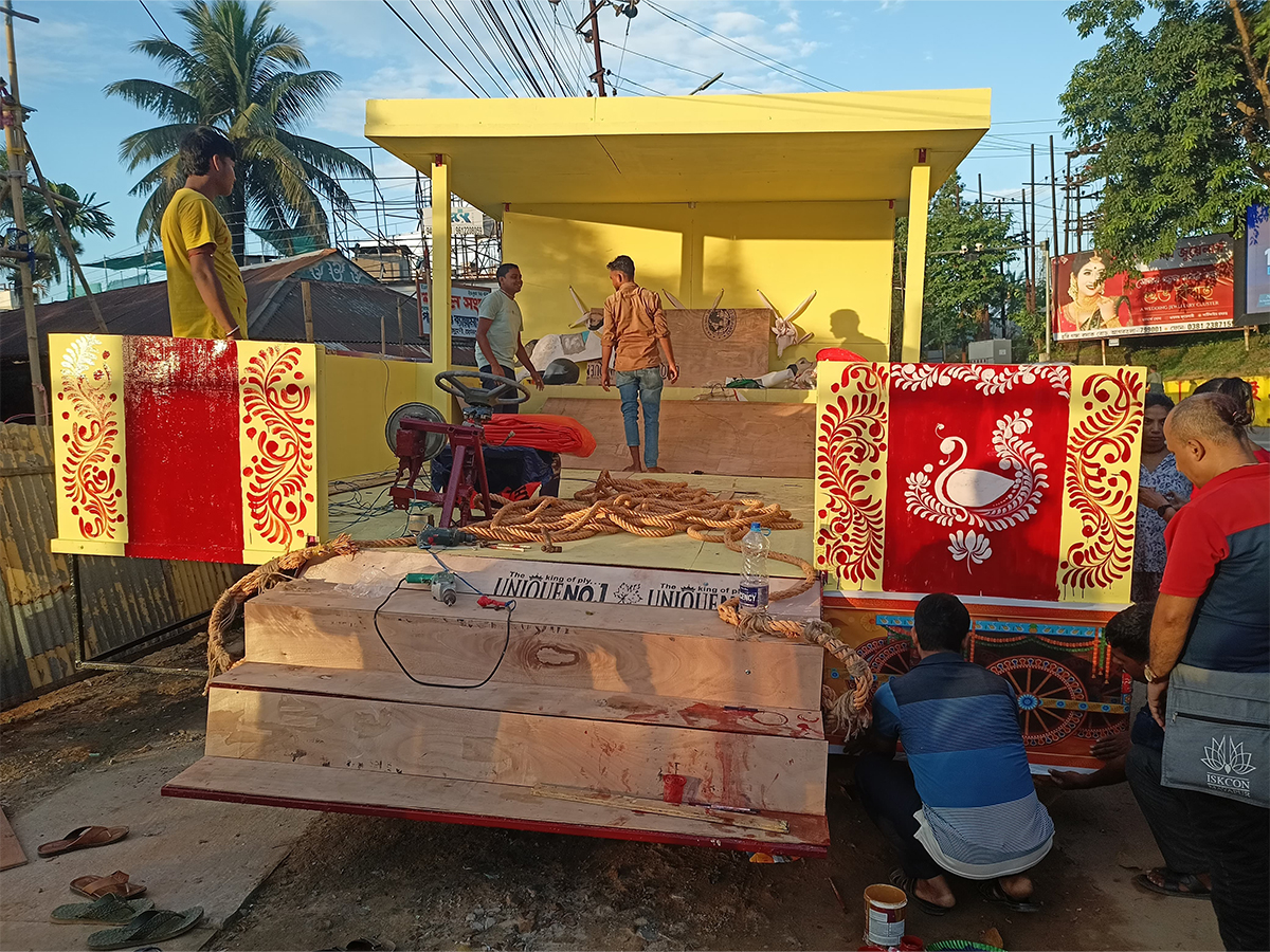 Grand preparations underway for Rath Yatra at Hare Krishna ISKCON Temple in Agartala (Photo/ANI)
