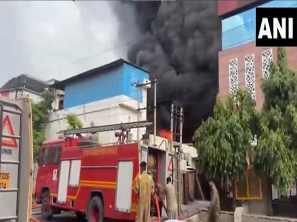 Fire breaks out in Noida (Photo: ANI) 