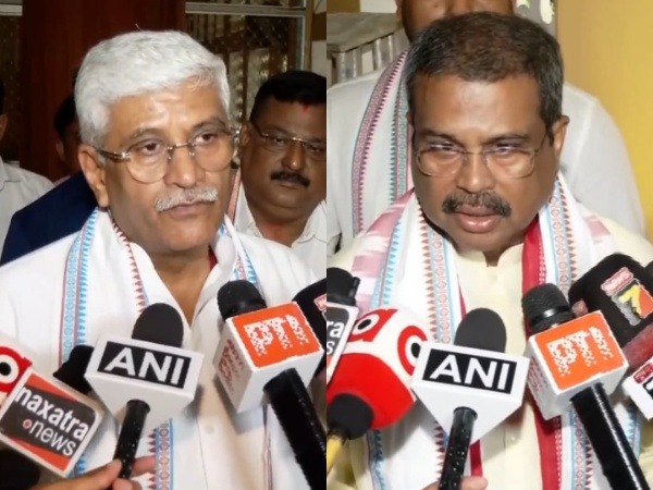 Union Ministers Gajendra Singh Shekhawat (left) and Dharmendra Pradhan (right) (Photo/ANI)