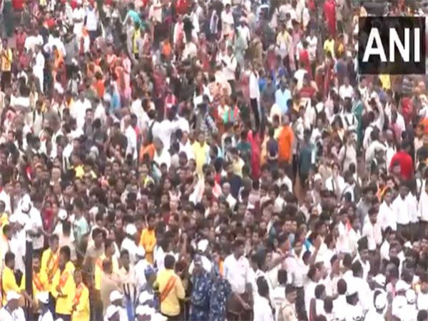 Devotees gather in large numbers at Puri's Jagannath temple for the annual Rath Yatra (Photo/ANI)