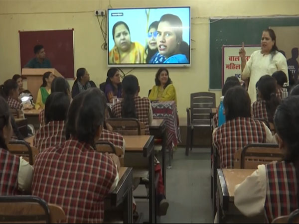 Students being made aware about crime against women through short film (Photo/ANI)