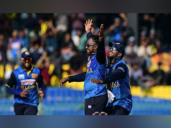 Charith Asalanka celebrating after taking a wicket (Photo: ICC)