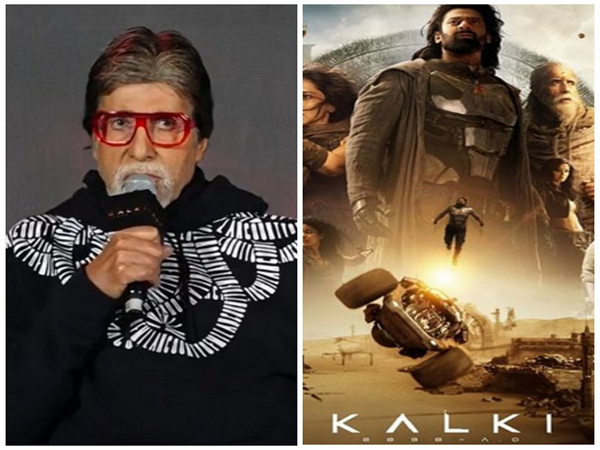 Amitabh Bachchan and poster of 'Kalki 2898 AD' (Image source: ANI/Instagram)