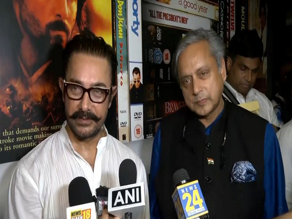 Aamir Khan, Congress MP Shashi Tharoor (Image source/ANI) 