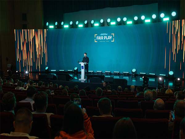 Ukrainian President Volodymyr Zelenskyy delivers remarks at Fair Play Conference (Image Credit: X/@ZelenskyyUa)