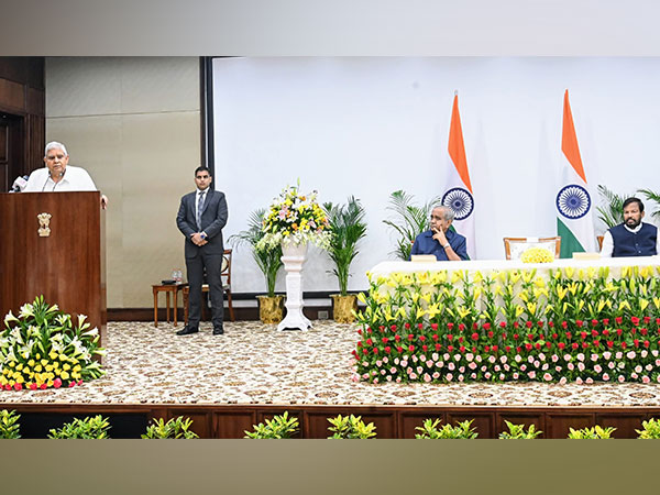 Vice President Jagdeep Dhankhar addressing the event. (Photo/X@VPIndia)