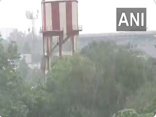 Parts of the national capita witnessed rain. Visual from RK Puram (Photo/ANI)