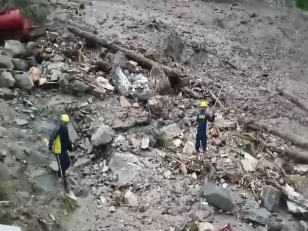 Restoration work underway after cloudburst on Yamunotri road in Uttarkashi (Photo/ANI) 