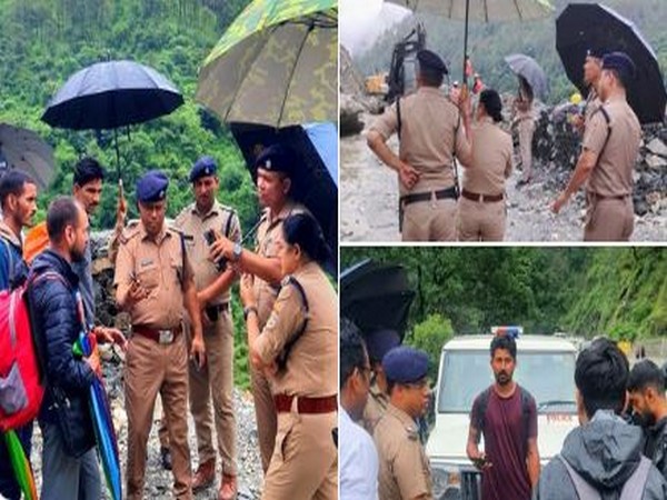 Uttarkashi SP Sarita Dobhal inspects landslide zones on Yamunotri NH (Photo/@UttarkashiPol)