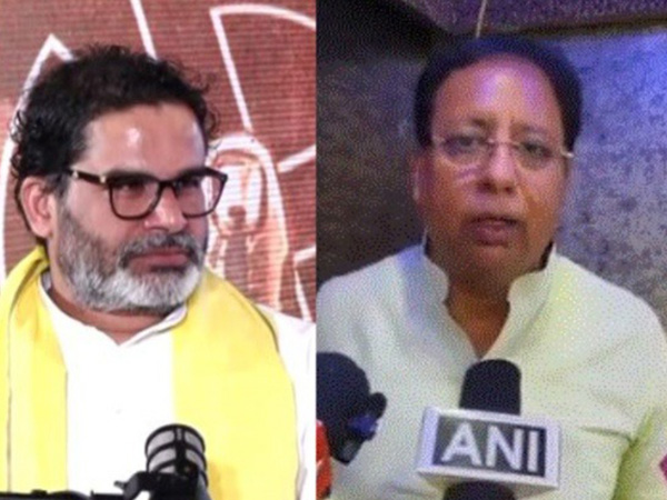 Jan Suraaj founder Prashant Kishor and BJP MP Sanjay Jaiswal (Photo/ANI)