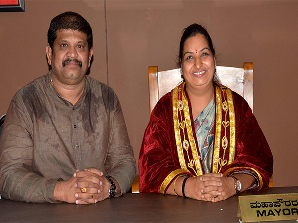 BJP's Jyothi Patil elected mayor of Hubballi-Dharwad; Santosh Chawan named deputy mayor. (Photo/ANI)