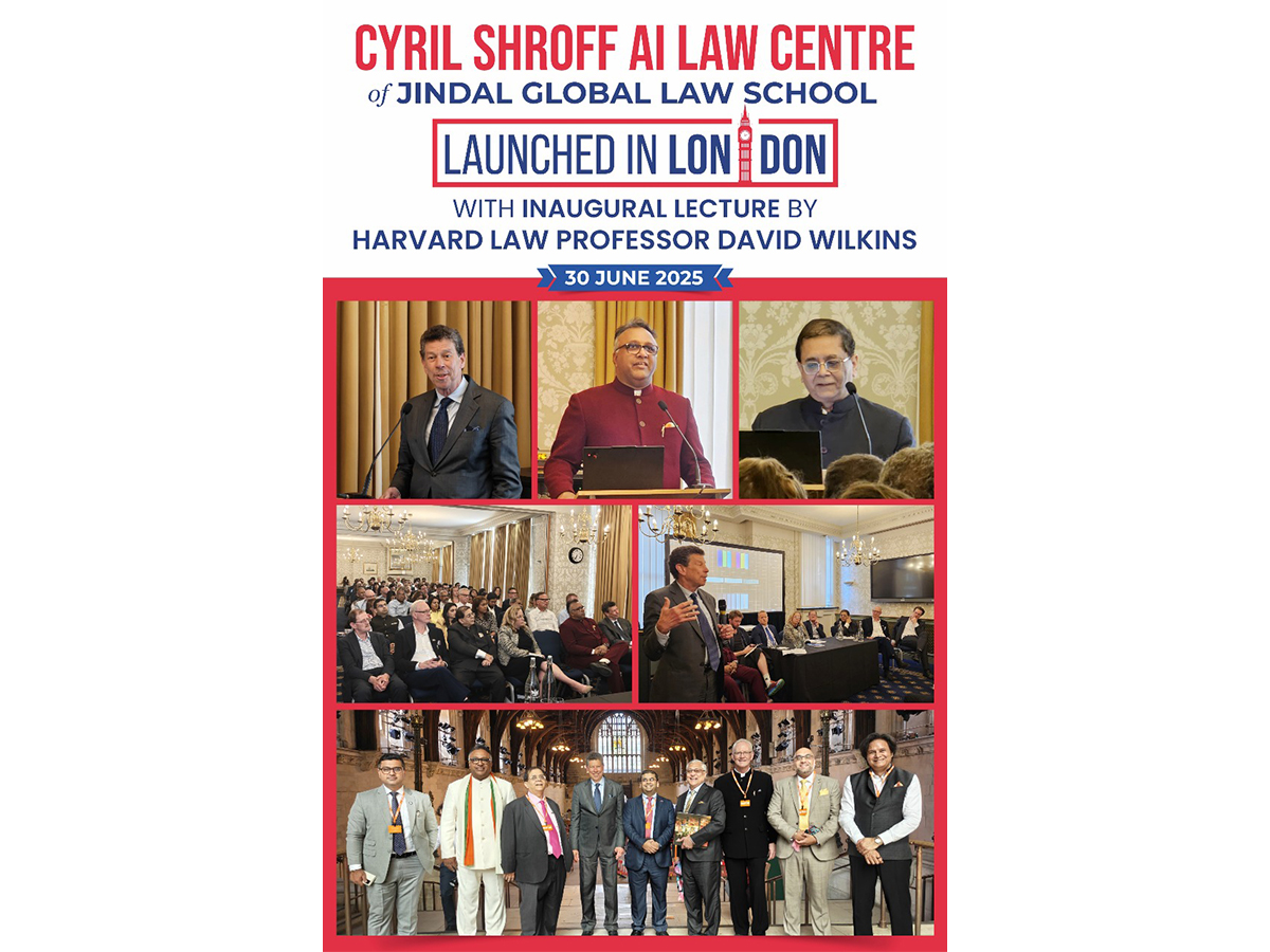 Cyril Shroff AI Law Centre of Jindal Global Law School Launched in London by Harvard Law Professor