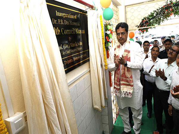 Tripura CM Manik Saha inaugurates Dr P B Das Memorial Health Council Building at Bidurkarta Chowmuhani, Agartala  (Photo/ANI)