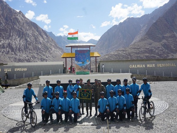  GOC Trishul Division's Galwan Cycling Expedition team (Photo/X@firefurycorps)