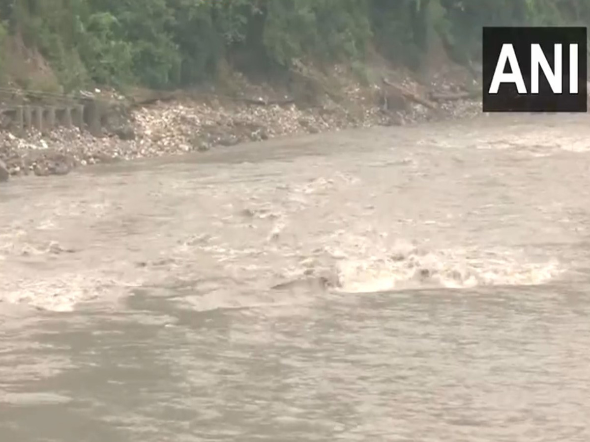 Severe floods in Beas river following heavy rainfall in Mandi