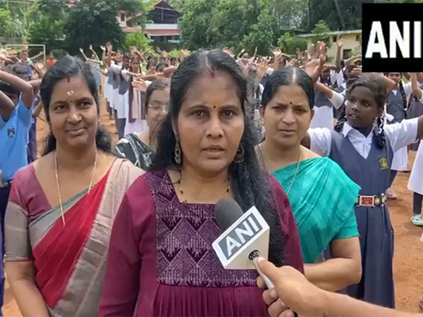 Sangeetha C, a teacher of SN School. (Photo/ANI)