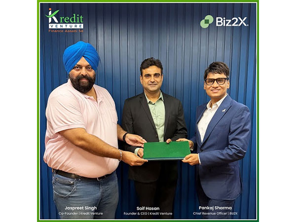 L to R: Jaspreet Singh, Co-Founder of KreditVenture; Saif Hasan, Founder & CEO of KreditVenture; Pankaj Sharma, Chief Revenue Officer of Biz2X