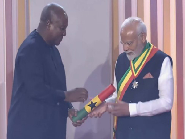 Prime Minister Narendra Modi conferred with ‘The Officer of the Order of the Star of Ghana' ((Image Credit: YouTube/NarendraModi)