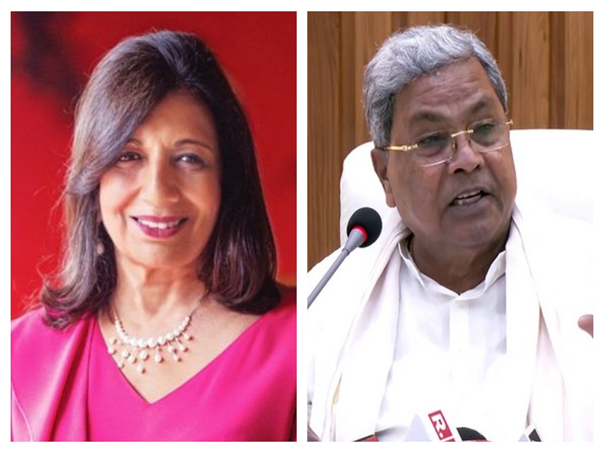  Kiran Mazumdar Shaw and CM Siddaramaiah. (Photo/ANI)