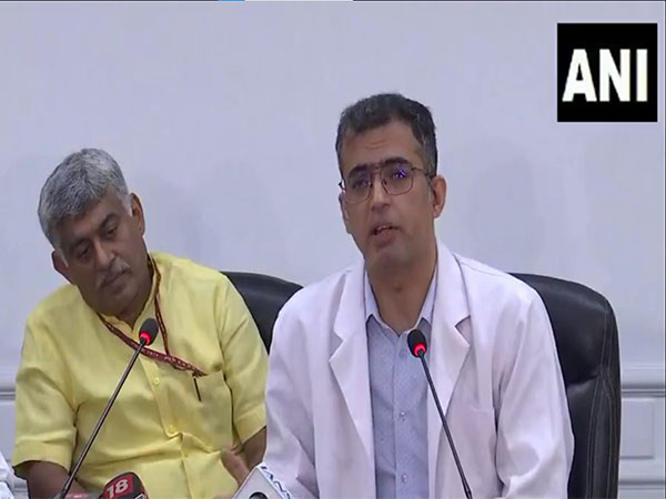 AIIMS Delhi Associate professor Dr Karan Madan while addressing the press briefing (Photo: ANI) 