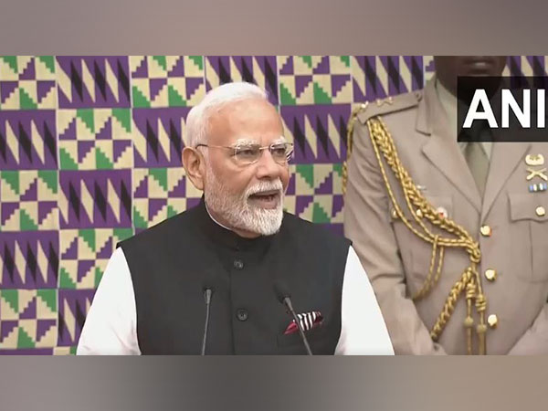 Prime Minister Narendra Modi addressing the parliament of Ghana (Photo/ ANI)