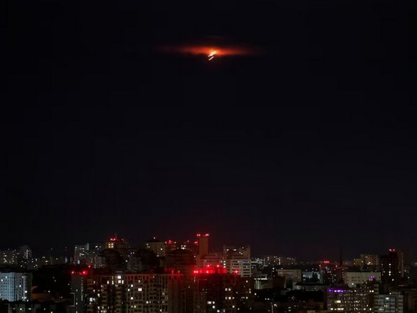 Explosion lights up the sky over the city during a Russian drone, amid Russia's attack on Ukraine, in Kyiv, Ukraine. (Image/Reuters)