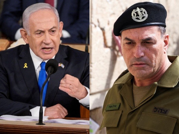 Israeli Prime Minister Benjamin Netanyahu (on left) and  IDF Chief of Staff Lt. Gen. Eyal Zamir (on right) (Source: Reuters)