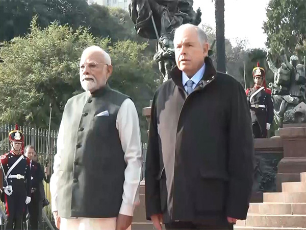 Prime Minister Narendra Modi pays tribute at the San Martin Memorial in Buenos Aires during his official visit to Argentina (Photo/ANI)