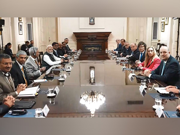 Prime Minister Narendra Modi and Argentine President Javier Milei hold delegation-level talks in Buenos Aires. (Photo/ANI)