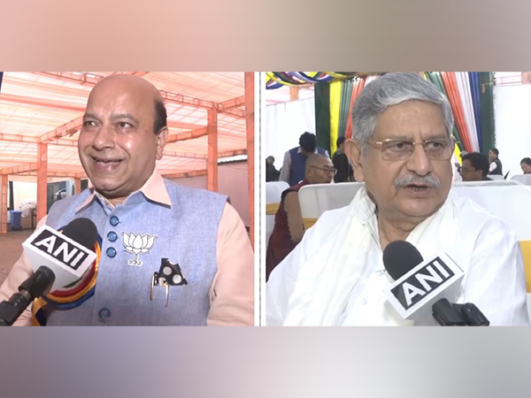 BJP leader Vijay Jolly and JD(U) leader Rajiv Ranjan (Lalan) Singh (Photo/ANI)