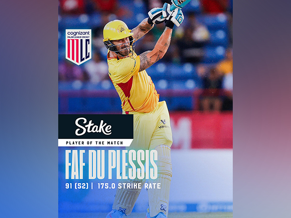 Texas Super Kings batter Faf du Plessis (Photo: X/@MLCricket)