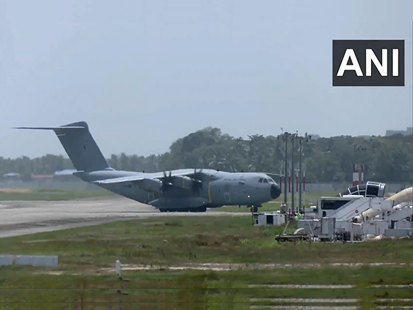 British Royal Air Force Airbus A400M Atlas arrives at the Thiruvananthapuram International Airport (Photo/ANI)