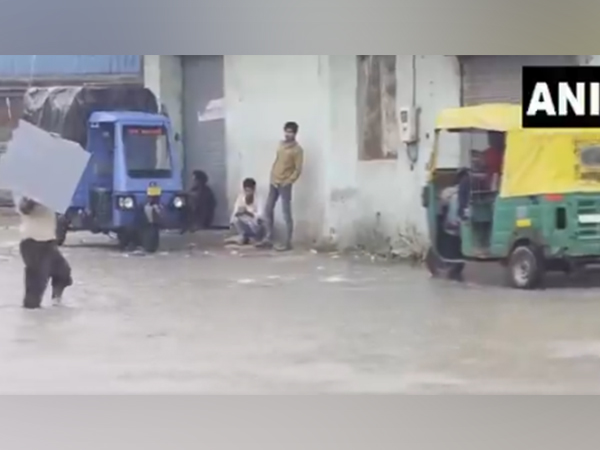 Heavy rainfall triggers waterlogging in parts of Ahmedabad (Photo/ANI)