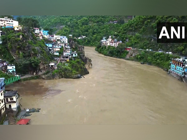 Visuals from Alaknanda river after incerese water flow (Photo/ANI)