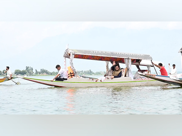 Union Minister Piyush Goyal enjoys a shikara ride in Dal Lake (Photo/X@PiyushGoyal)
