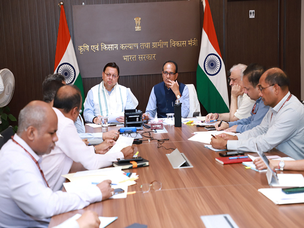 Uttarakhand CM Dhami meets Union Minister Shivraj Singh Chouhan (Photo/ANI)