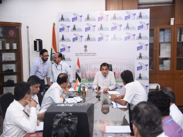 Union Minister Nitin Gadkari reviews progress of National Highway projects in Maharashtra (Photo/ANI)