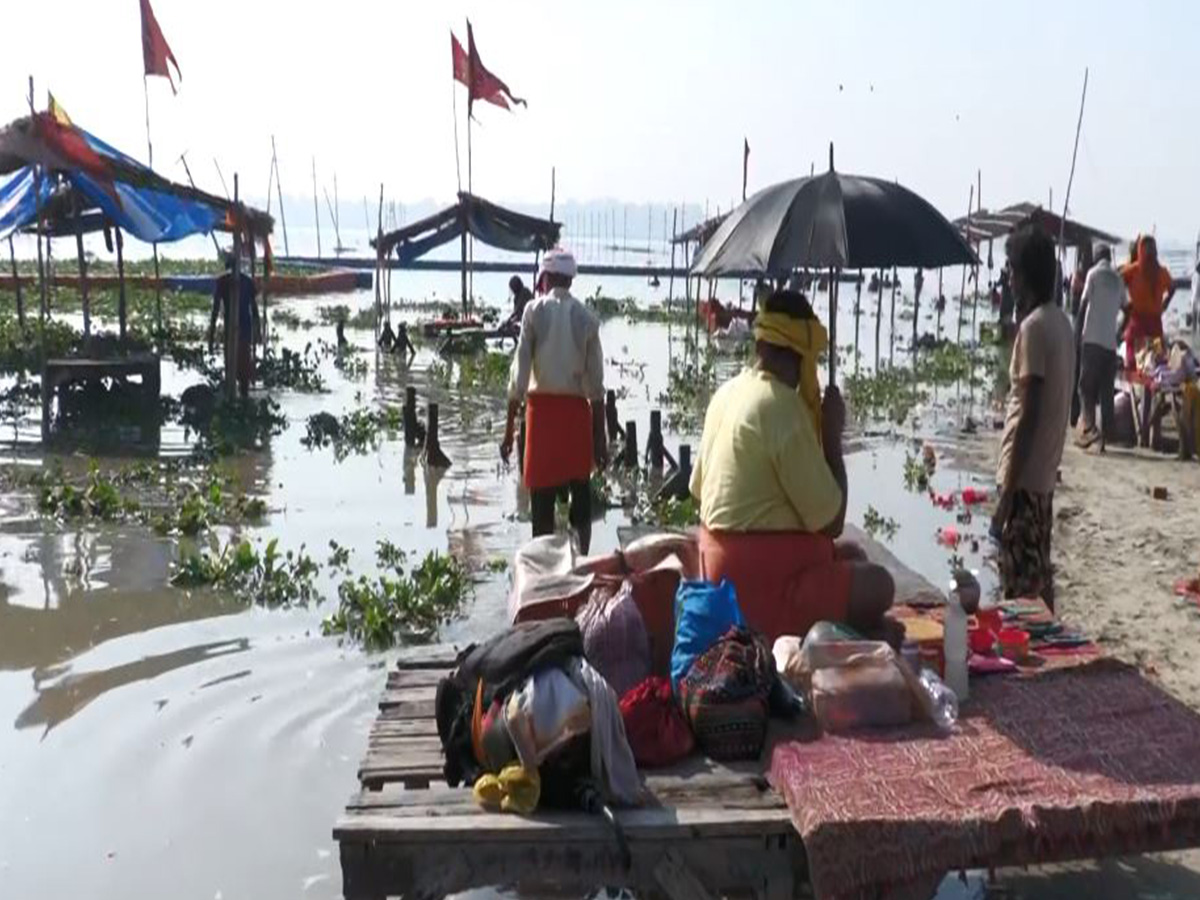 Ram Ghat in Prayagraj submerged in water (Photo/ANI)