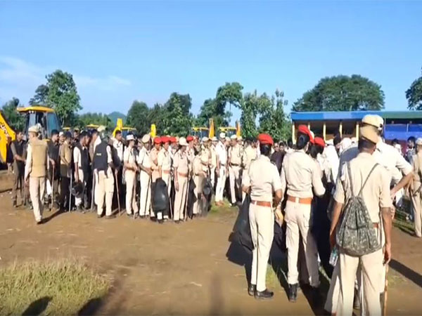 JCB machines and heavy police security deployed for eviction drive (Photo/ANI)