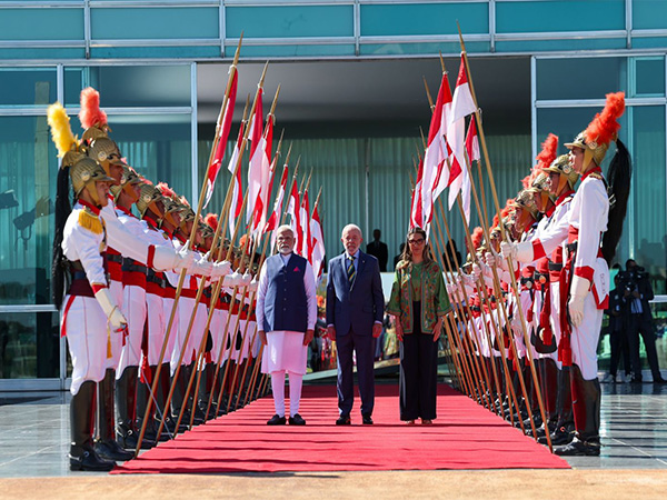 Prime Minister Narendra Modi receives ceremonial welcome in Brasilia during first state visit to Brazil by an Indian leader in 57 years (Photo/ANI)