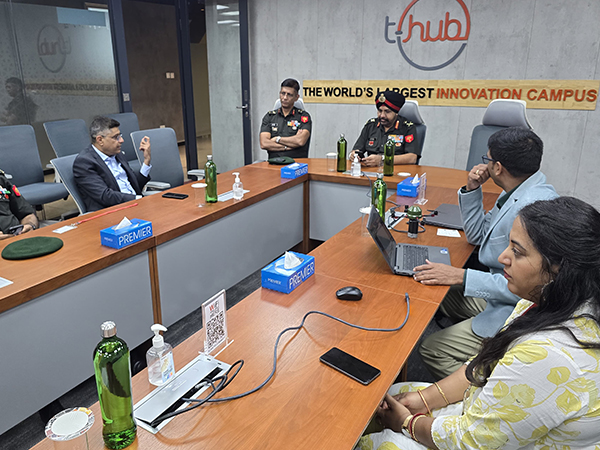 Lt Gen KS Brar, GOC Dakshin Bharat Area visits industries in Hyderabad (Photo/ANI) 