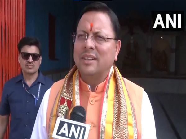 Uttarakhand CM offered prayers at Marghat Hanuman Temple in Kashmere Gate. (Photo/ANI)