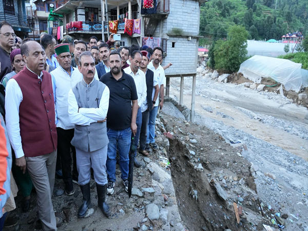 Himachal Pradesh Chief Minister Sukhvinder Singh Sukhu during the visit (Photo/ ANI)