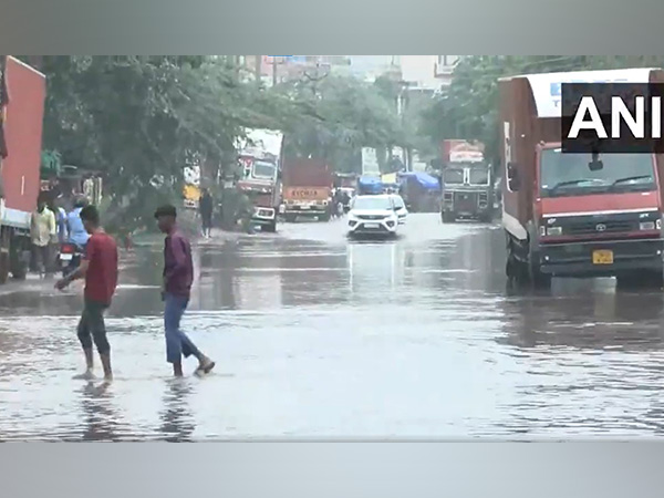 Visuals of water logging from Gurugram (Photo/ANI)