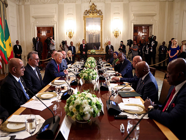 US President Donald Trump praises Liberian President Joseph Boakai’s English during a White House meeting with five African leaders (Source: Reuters) US President Donald Trump praises Liberian President Joseph Boakai’s English during a White House meeting with five African leaders (Source: Reuters)
